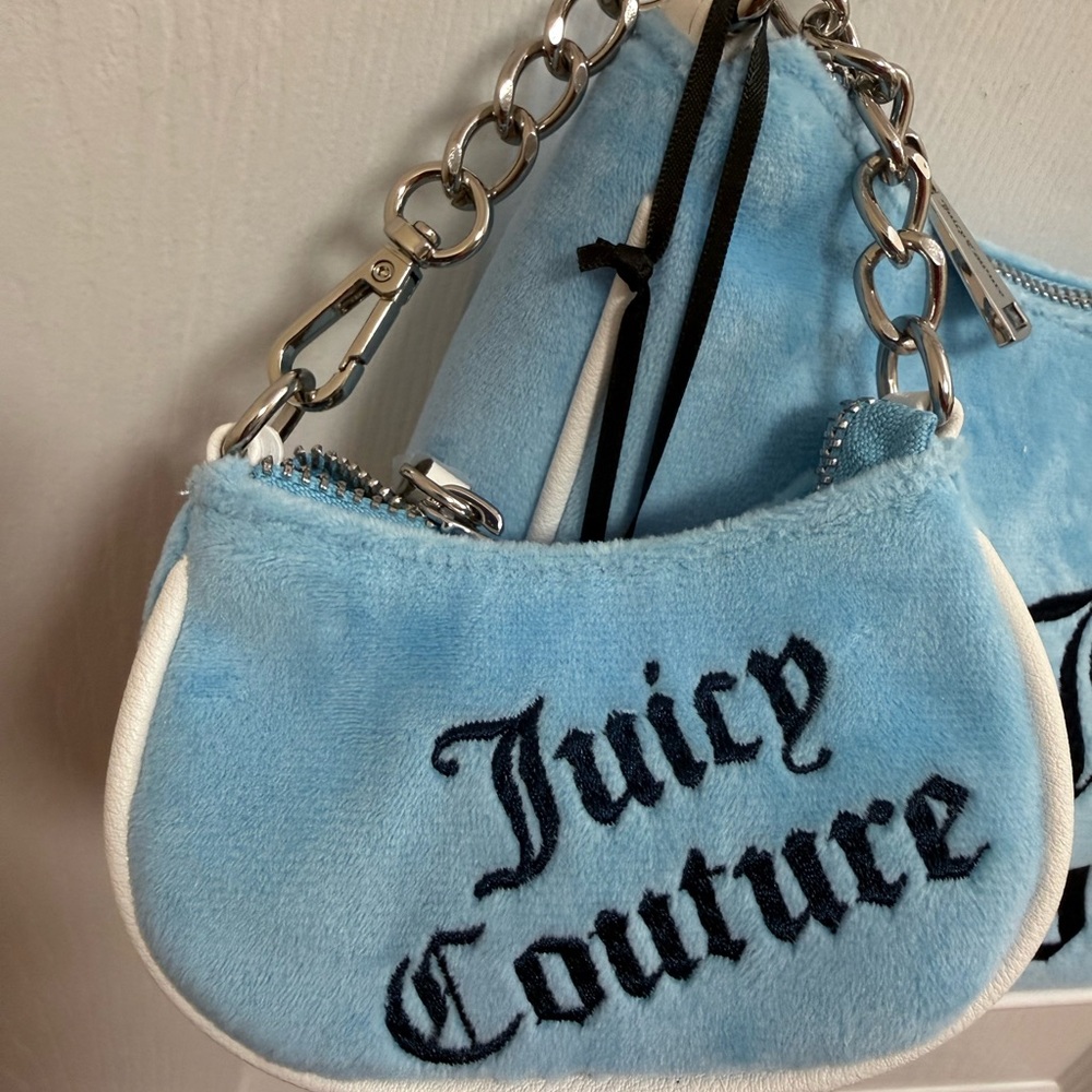 NWT Juicy Couture Blue Better Together Shoulder Bag w/Mini Bag - Picture 4 of 5